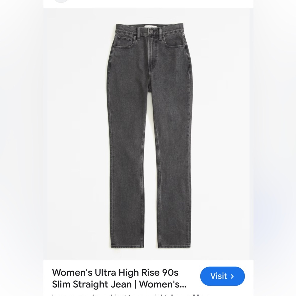 Abercrombie & Fitch High Rise Gray Jeans Straight Leg